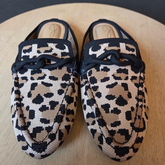 Joie Shoes - Joie Womens Size 6 Leopard Print Knit Mules Rope Detail Slip On‎ Loafers Flat